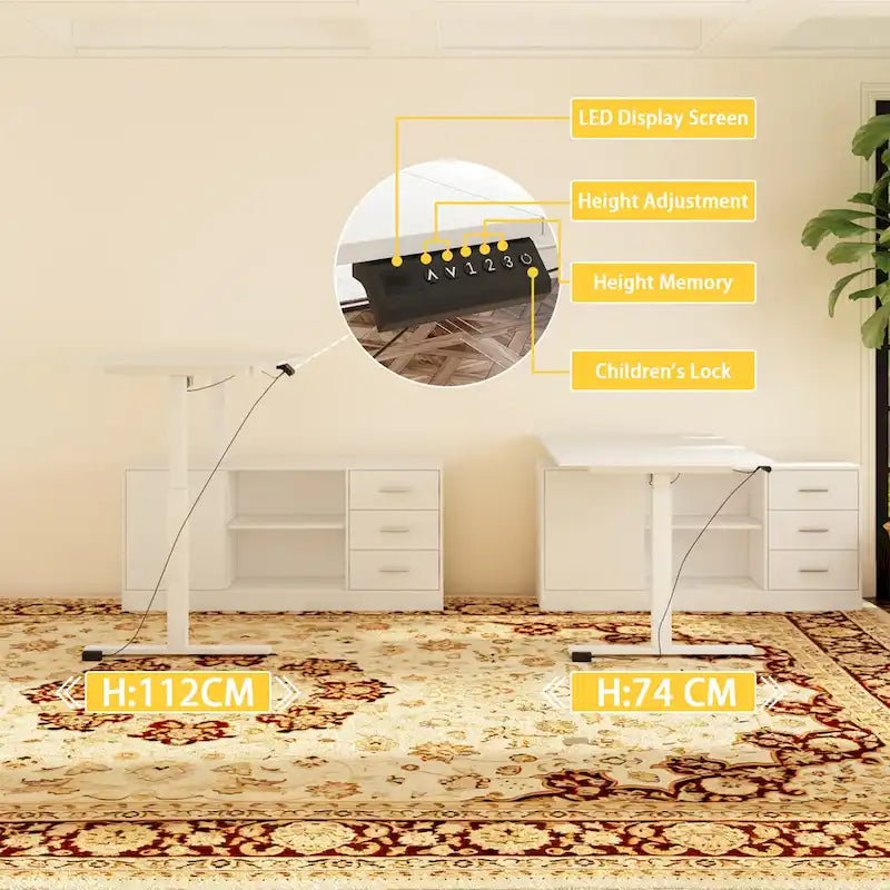 Super-Sized Standing Desk with Electric Lift - 63x31.5PC Desktop