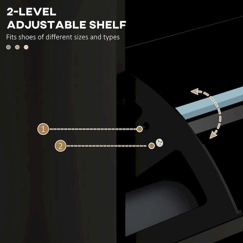 HOMCOM Shoe Cabinet for Entryway, Narrow Shoe Rack Storage Organizer with 3 Flip Drawers and Adjustable Shelves