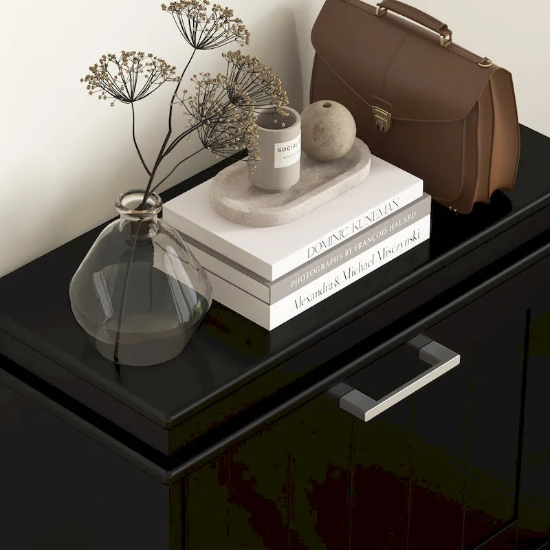 HOMCOM Shoe Cabinet for Entryway, Narrow Shoe Rack Storage Organizer with 3 Flip Drawers and Adjustable Shelves