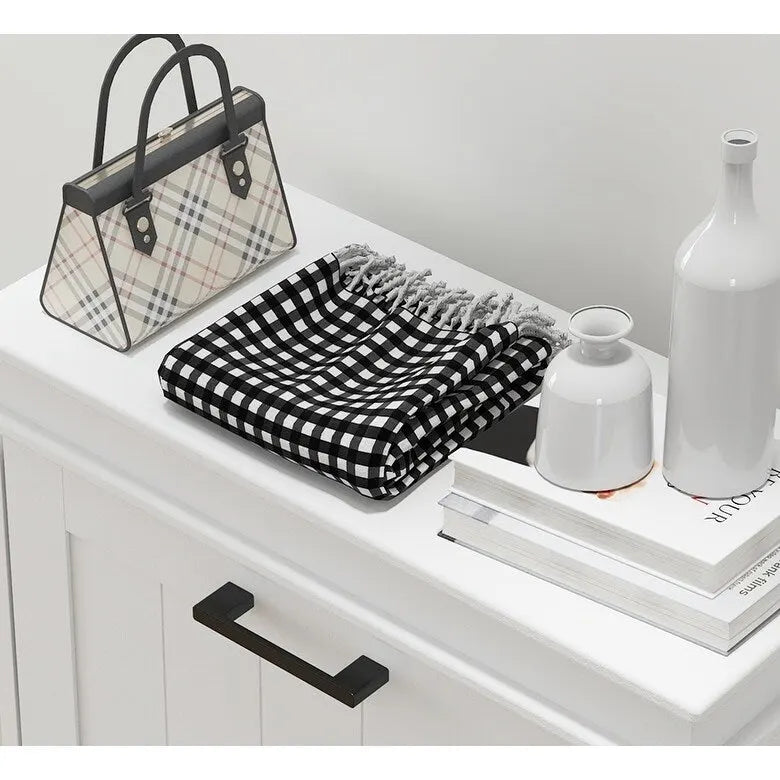 HOMCOM Shoe Cabinet for Entryway, Narrow Shoe Rack Storage Organizer with 3 Flip Drawers and Adjustable Shelves