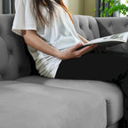 82.2-Inch Velvet Corner Sofa, L-Shaped Sectional Couch, 5-Seater Corner Sofas with 3 Cushions for Living Room, Bedroom, Apartmen