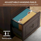 4-Drawer Wood Vertical File Filing Cabinet with Removable Hanging Rod for A4 /Letter Size