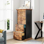 4-Drawer Wood Vertical File Filing Cabinet with Removable Hanging Rod for A4 /Letter Size