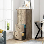 4-Drawer Wood Vertical File Filing Cabinet with Removable Hanging Rod for A4 /Letter Size