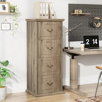 4-Drawer Wood Vertical File Filing Cabinet with Removable Hanging Rod for A4 /Letter Size