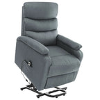 vidaXL Power Lift Massage Recliner Light Gray Fabric - 28.7 x 35.6 x 40.4