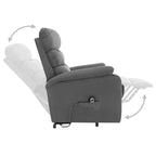 vidaXL Power Lift Massage Recliner Light Gray Fabric - 28.7 x 35.6 x 40.4