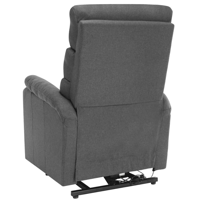 vidaXL Power Lift Massage Recliner Light Gray Fabric - 28.7 x 35.6 x 40.4