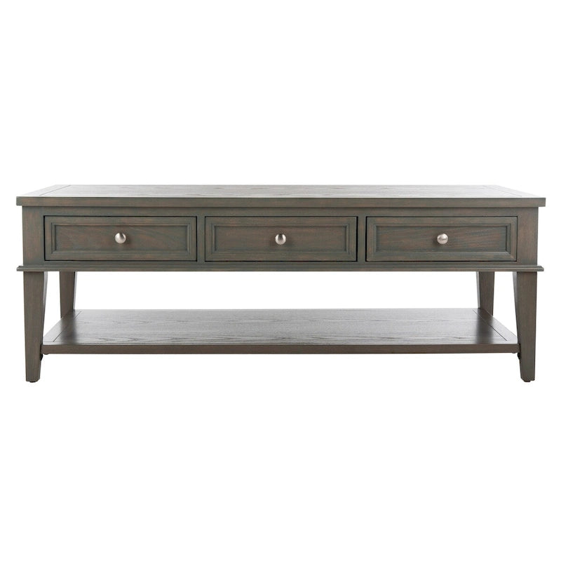 SAFAVIEH Tressie Sepia Traditional Rectangle Coffee Table - 54 x 23.6 x 19.3 - 54Wx24Dx19H