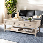 SAFAVIEH Tressie Sepia Traditional Rectangle Coffee Table - 54 x 23.6 x 19.3 - 54Wx24Dx19H