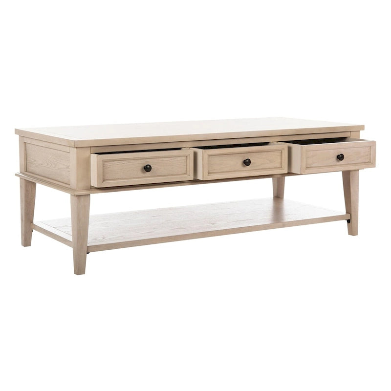 SAFAVIEH Tressie Sepia Traditional Rectangle Coffee Table - 54 x 23.6 x 19.3 - 54Wx24Dx19H