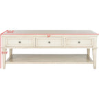 SAFAVIEH Tressie Sepia Traditional Rectangle Coffee Table - 54 x 23.6 x 19.3 - 54Wx24Dx19H