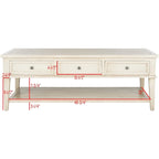 SAFAVIEH Tressie Sepia Traditional Rectangle Coffee Table - 54 x 23.6 x 19.3 - 54Wx24Dx19H