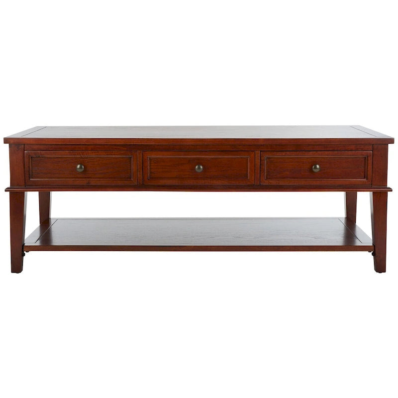 SAFAVIEH Tressie Sepia Traditional Rectangle Coffee Table - 54 x 23.6 x 19.3 - 54Wx24Dx19H