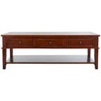 SAFAVIEH Tressie Sepia Traditional Rectangle Coffee Table - 54 x 23.6 x 19.3 - 54Wx24Dx19H