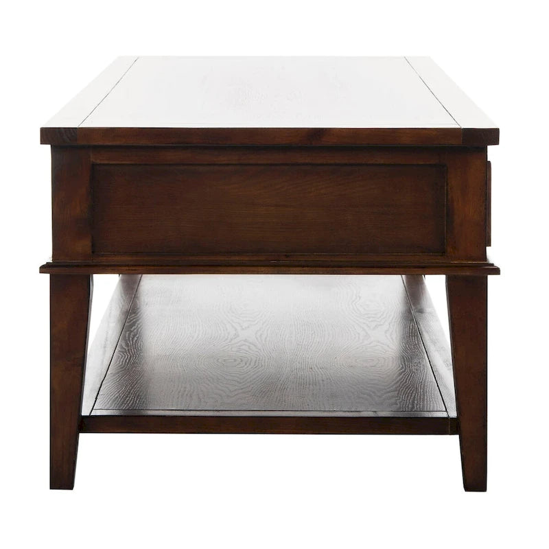 SAFAVIEH Tressie Sepia Traditional Rectangle Coffee Table - 54 x 23.6 x 19.3 - 54Wx24Dx19H