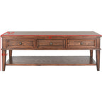 SAFAVIEH Tressie Sepia Traditional Rectangle Coffee Table - 54 x 23.6 x 19.3 - 54Wx24Dx19H