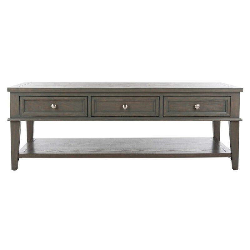 SAFAVIEH Tressie Sepia Traditional Rectangle Coffee Table - 54 x 23.6 x 19.3 - 54Wx24Dx19H