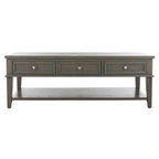 SAFAVIEH Tressie Sepia Traditional Rectangle Coffee Table - 54 x 23.6 x 19.3 - 54Wx24Dx19H