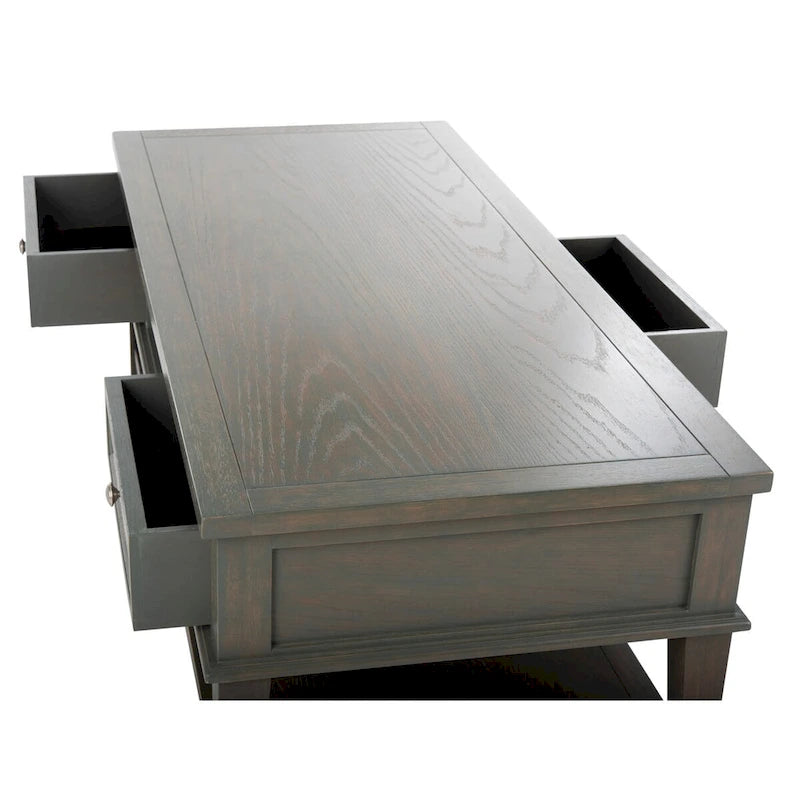 SAFAVIEH Tressie Sepia Traditional Rectangle Coffee Table - 54 x 23.6 x 19.3 - 54Wx24Dx19H