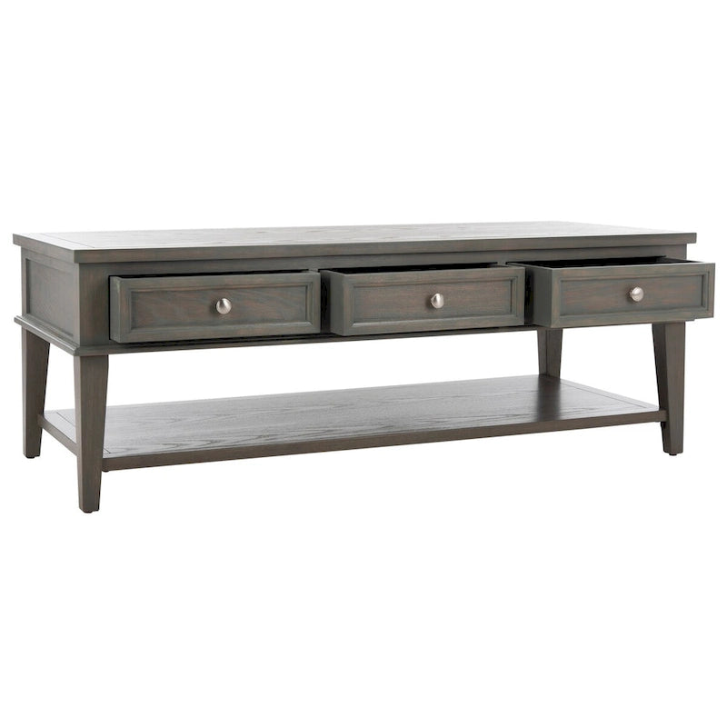 SAFAVIEH Tressie Sepia Traditional Rectangle Coffee Table - 54 x 23.6 x 19.3 - 54Wx24Dx19H