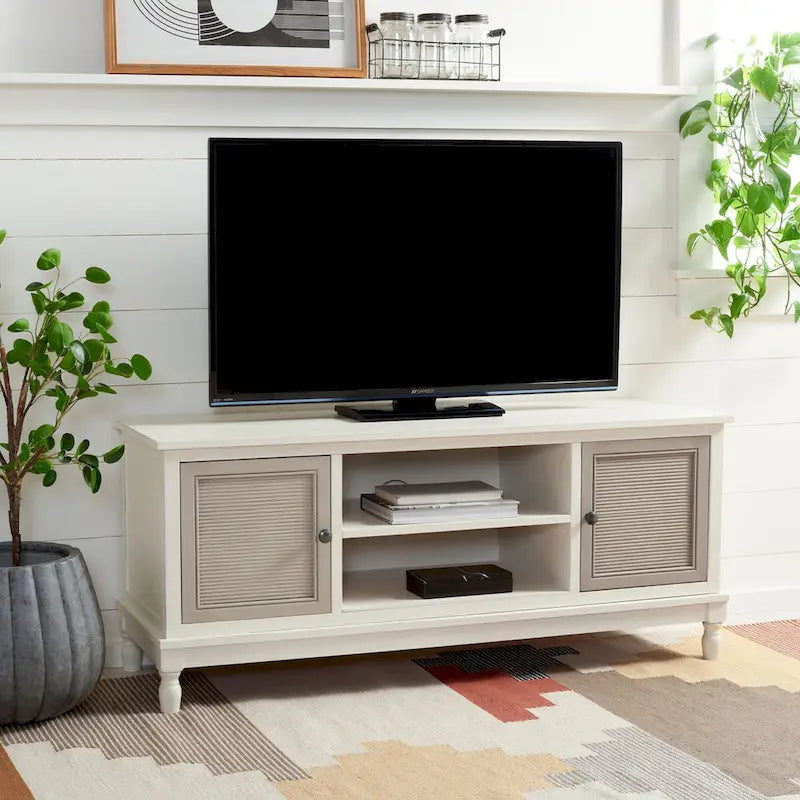 SAFAVIEH Ashlea 2 Door 1 Shelf Media Stand - 47 W x 16 D x 20 H - 47Wx16Dx20H