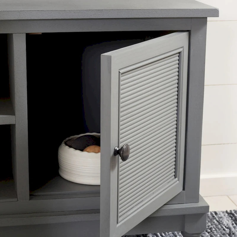 SAFAVIEH Ashlea 2 Door 1 Shelf Media Stand - 47 W x 16 D x 20 H - 47Wx16Dx20H