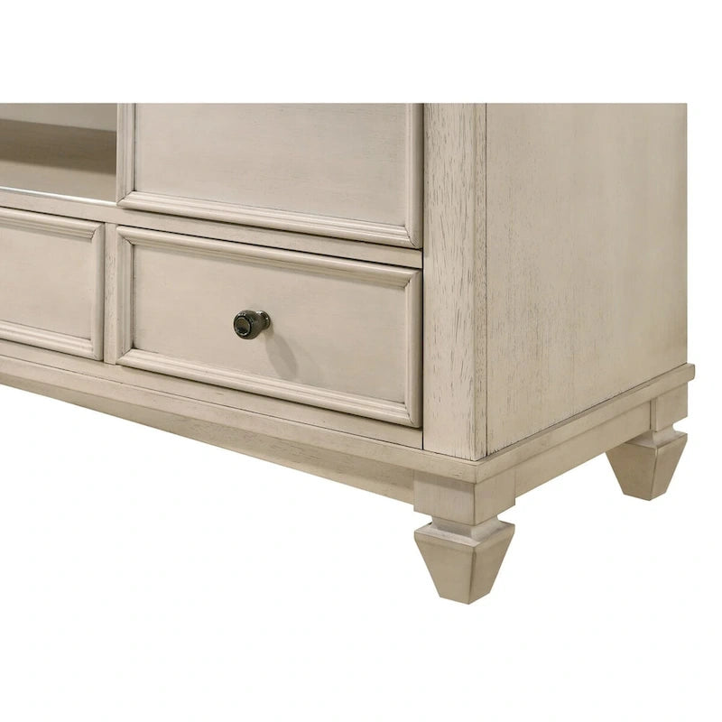 Roseanne 5 Piece Cream Brown Panel Bedroom Set