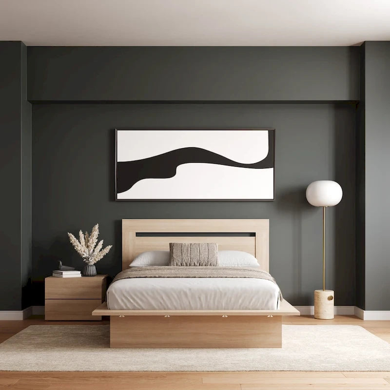 Malibu 3-Piece Bedroom Set with Bed, Headboard, and Nightstand