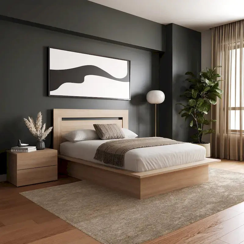 Malibu 3-Piece Bedroom Set with Bed, Headboard, and Nightstand