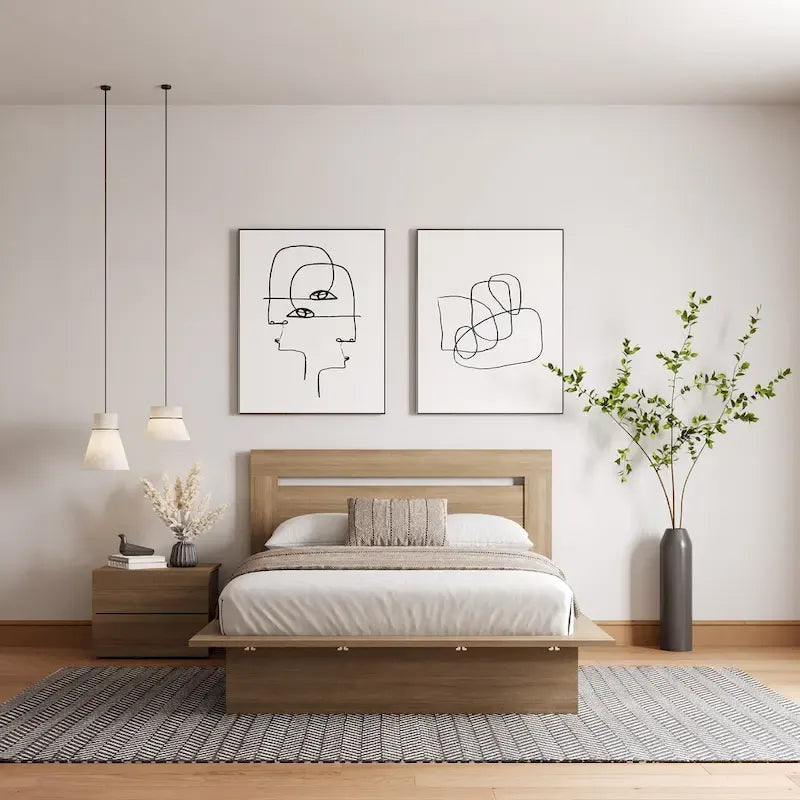 Malibu 3-Piece Bedroom Set with Bed, Headboard, and Nightstand