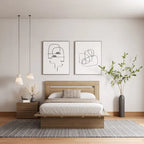 Malibu 3-Piece Bedroom Set with Bed, Headboard, and Nightstand