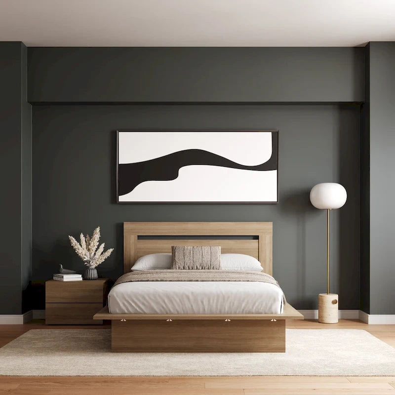 Malibu 3-Piece Bedroom Set with Bed, Headboard, and Nightstand