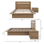Malibu 3-Piece Bedroom Set with Bed, Headboard, and Nightstand