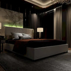 LED Platform Bed with Storage Drawer - Contemporary Bedroom Furniture