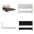 LED Platform Bed with Storage Drawer - Contemporary Bedroom Furniture
