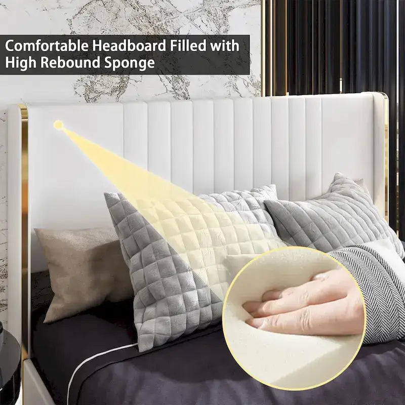 LED Platform Bed with Storage Drawer - Contemporary Bedroom Furniture