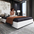 LED Platform Bed with Storage Drawer - Contemporary Bedroom Furniture
