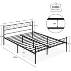 Black Metal Twin Bed Frame with Headboard