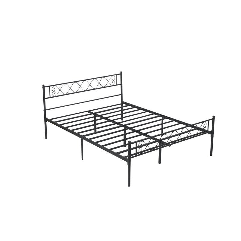 Black Metal Twin Bed Frame with Headboard