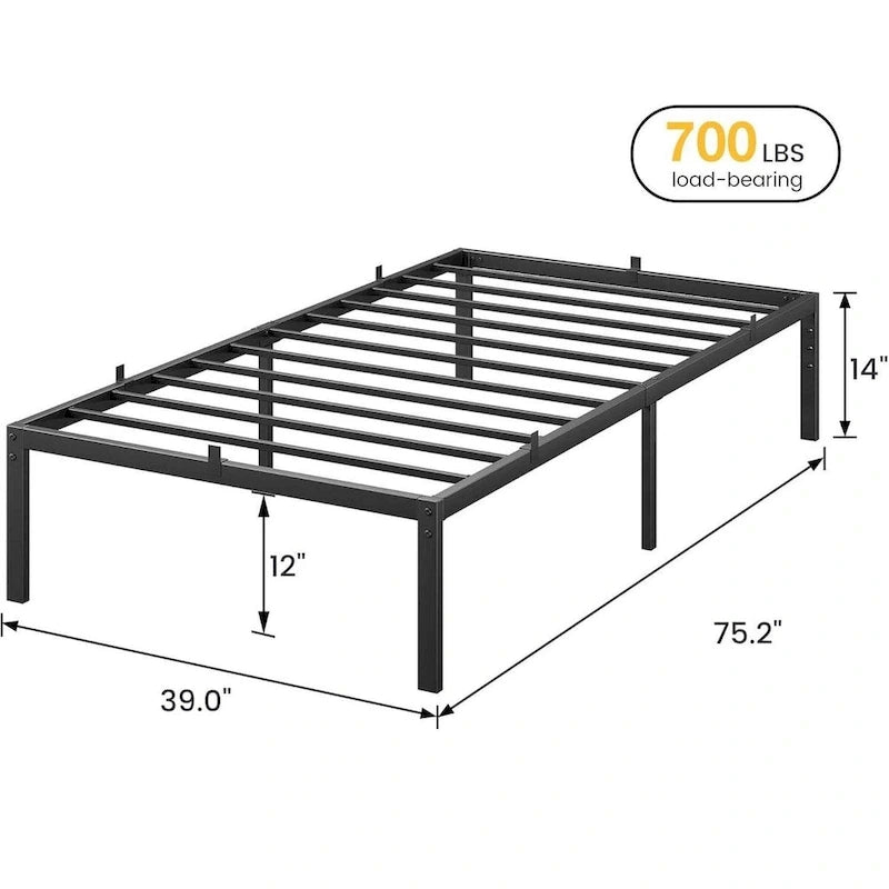 14 Inch Heavy Duty Metal Platform Bed Frame, No Box Spring Needed
