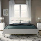 Queen Size Platform Bed, Modern Solid Wood Full Platform Bed Frame, No Box Spring Needed