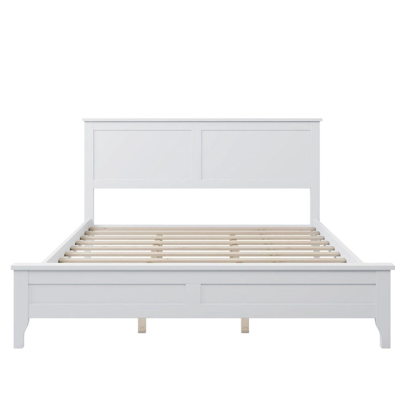 Queen Size Platform Bed, Modern Solid Wood Full Platform Bed Frame, No Box Spring Needed