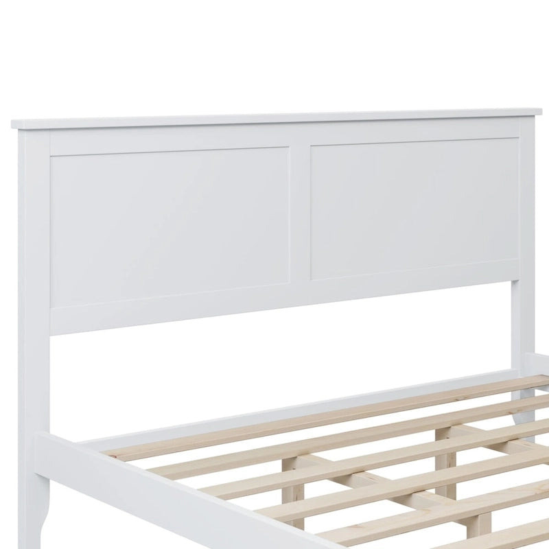 Queen Size Platform Bed, Modern Solid Wood Full Platform Bed Frame, No Box Spring Needed