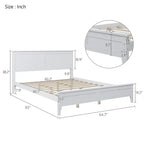 Queen Size Platform Bed, Modern Solid Wood Full Platform Bed Frame, No Box Spring Needed