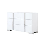 Modern Dresser Chest of 6 Drawers with Mirrored Handles