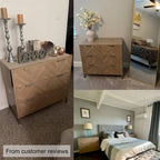 Anmytek Mid-Century Modern 3-Drawer Wood Dresser Natural Oak Chest of Drawers for Bedroom