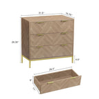 Anmytek Mid-Century Modern 3-Drawer Wood Dresser Natural Oak Chest of Drawers for Bedroom