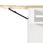 White Rolling Kitchen Island Solid Wood Top, Locking Wheels, Storage & More