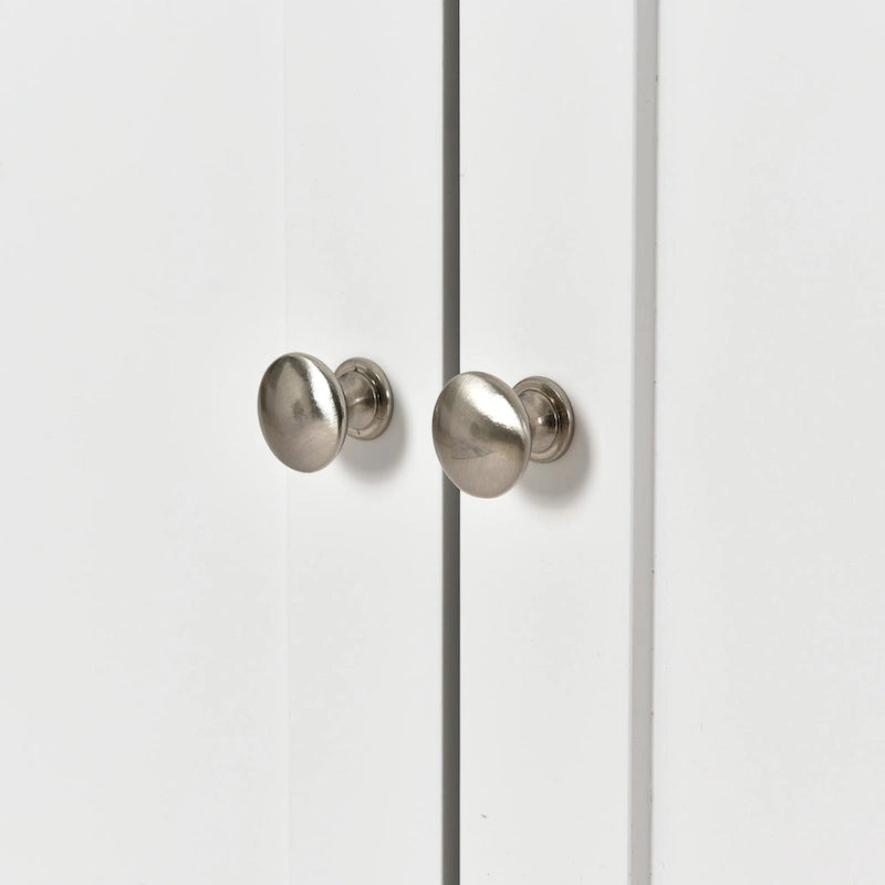 White Rolling Kitchen Island Solid Wood Top, Locking Wheels, Storage & More